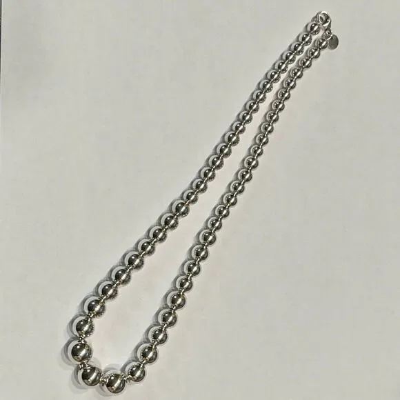 Tiffany & Co Hardwear Graduated Ball Bead Necklace - 925 Silver - 16” - Picture 12 of 15
